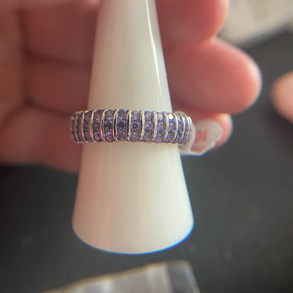 Dearest Dreamer
Amethyst cubic Zirconia 
Rhodium plating